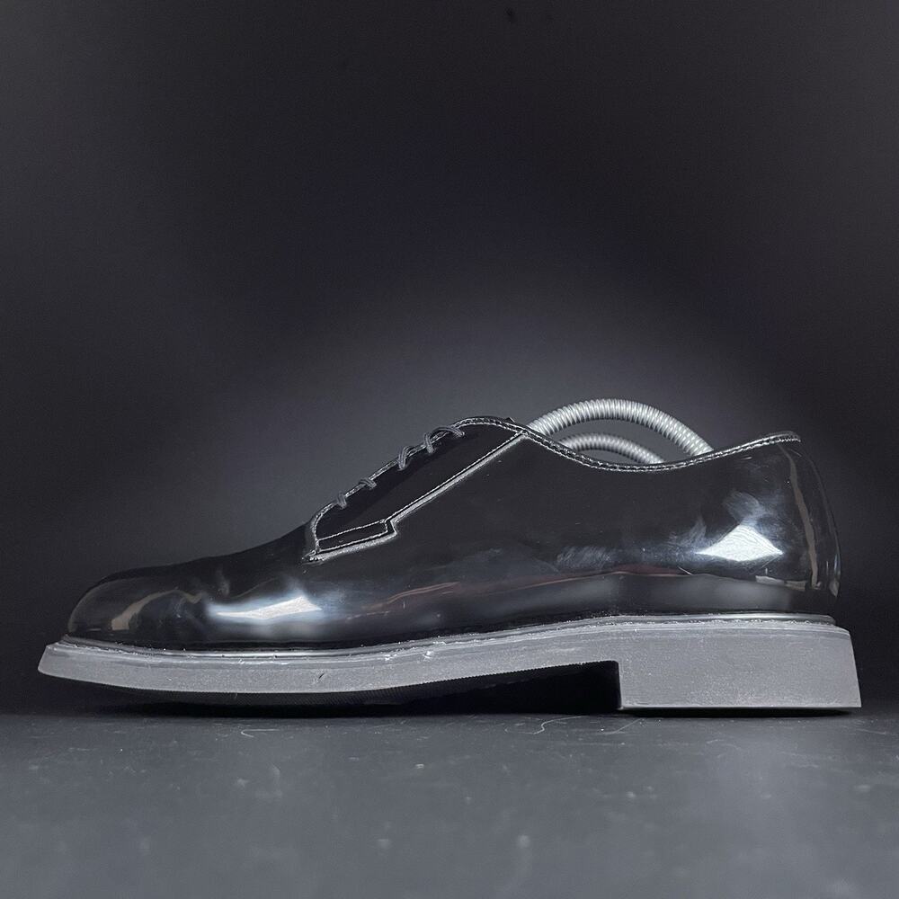 Bates Lites Men’s 10 E High Gloss Black Military Uniform Dress Shoes Oxfords EUC